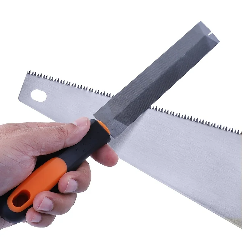Lima de sierra triangular de diamante de 6 pulgadas, raspa duradera de acero con rodamiento de alta dureza para afilar hojas de sierra, herramientas de carpintería y Metal