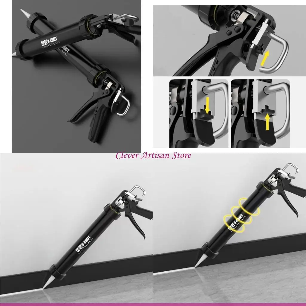 

E06B Professional Glass Glues Guns 500ml/600ml Capacity Quick Release Mechanism