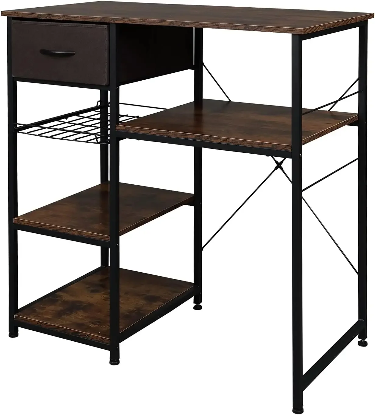 

Bakers Racks for Kitchens with Storage Mini Fridge Stand Bar Cabinet with Mini Fridge Space, Big Drawer, Wine Rack
