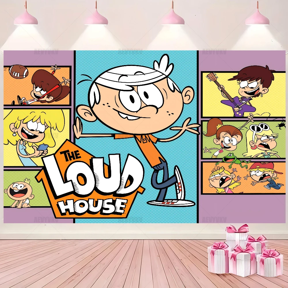 

The L-loud House Birthday Party Custom Backdrop Decoration Baby Shower Photography Studio Balloon Arch Photo Booth Background