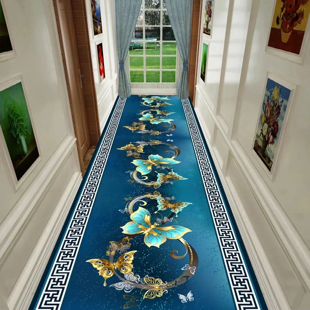 Nordic Geometric Home Long Corridor Rug Butterfly Aisle Runner Decor Floor Mat Entrance Staircase Anti-slip Carpet Customizable