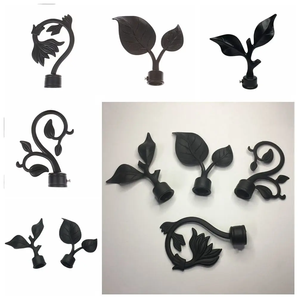 22mm Ends Heads Curtain Pole Finials ABS Material Strong Roman Rod Imitation Iron Unique Shape Curtain Decorative - view 5