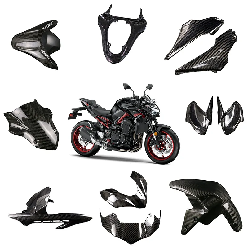 For Z900 Motorcycle Full Set of Dry Carbon Fiber Front and Rear  mudguard Accessories Before and After Modification！！