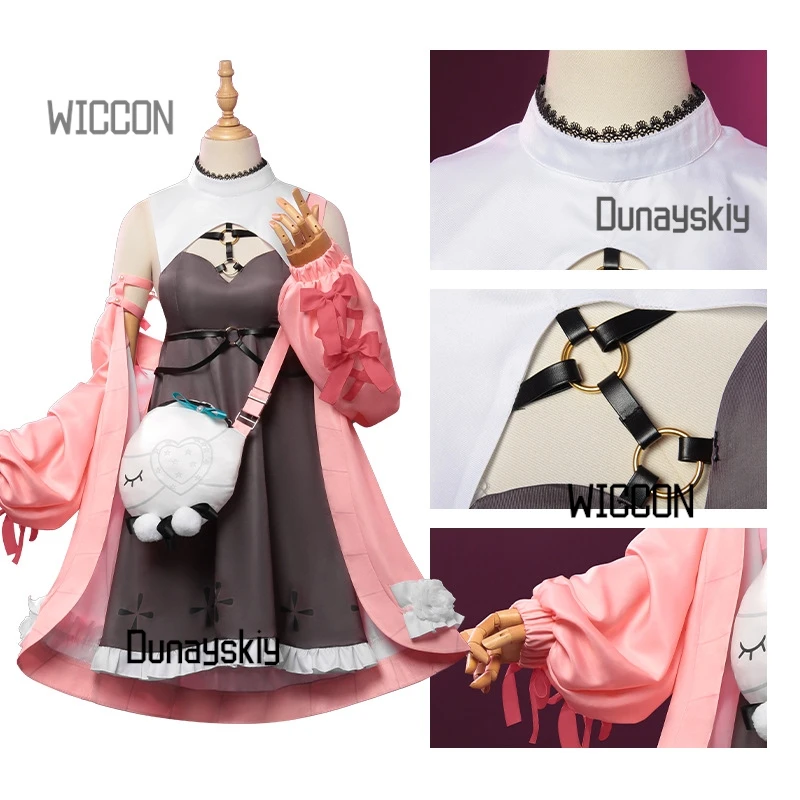 Airi コスプレアニメ VTuber ホロライブ衣装 Aza 姉妹 Airi コートドレスバッグ衣装スーツハロウィンパーティー演劇小道具女性 Gilr