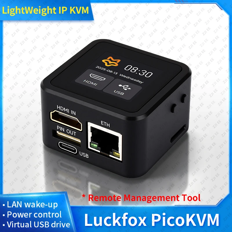 picokvm-con-porta-di-espansione-hdmi-compatibile-usb-ethernet-i-o-gestione-kvm-ip-display-touch-da-154''-opzionale