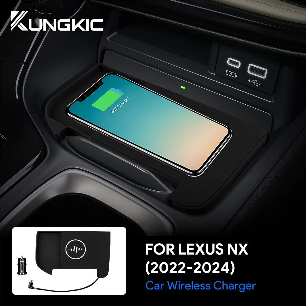 for Lexus NX 2022 2023 2024 350H NX350H 15W Car Wireless Charger Mobile Phone Fast Charging Holder LHD PVC Board  Accessories