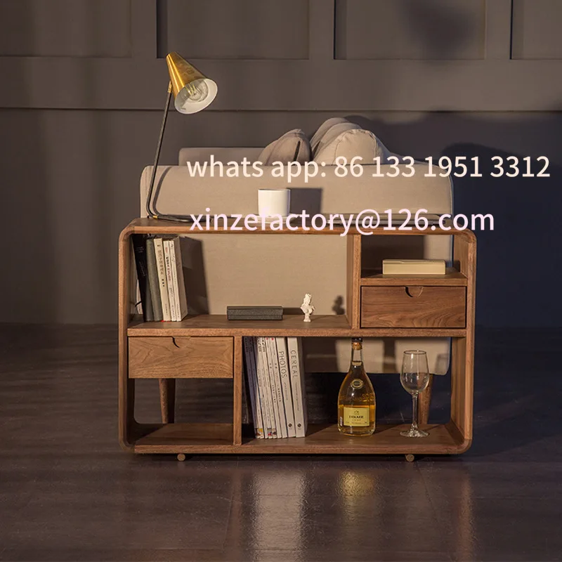 

Customizable Black Walnut Sofa Side Cabinet Modern Simple Living Room Corner Small Cabinet Small Coffee Table Table