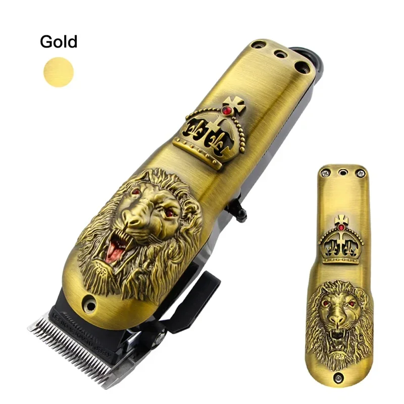 Barbershop Hairdressing Zinc Alloy Lion Head Retro Gradient Oil Head Clipper Lid Refit Shell Clipper Cover For Wahl Clippers