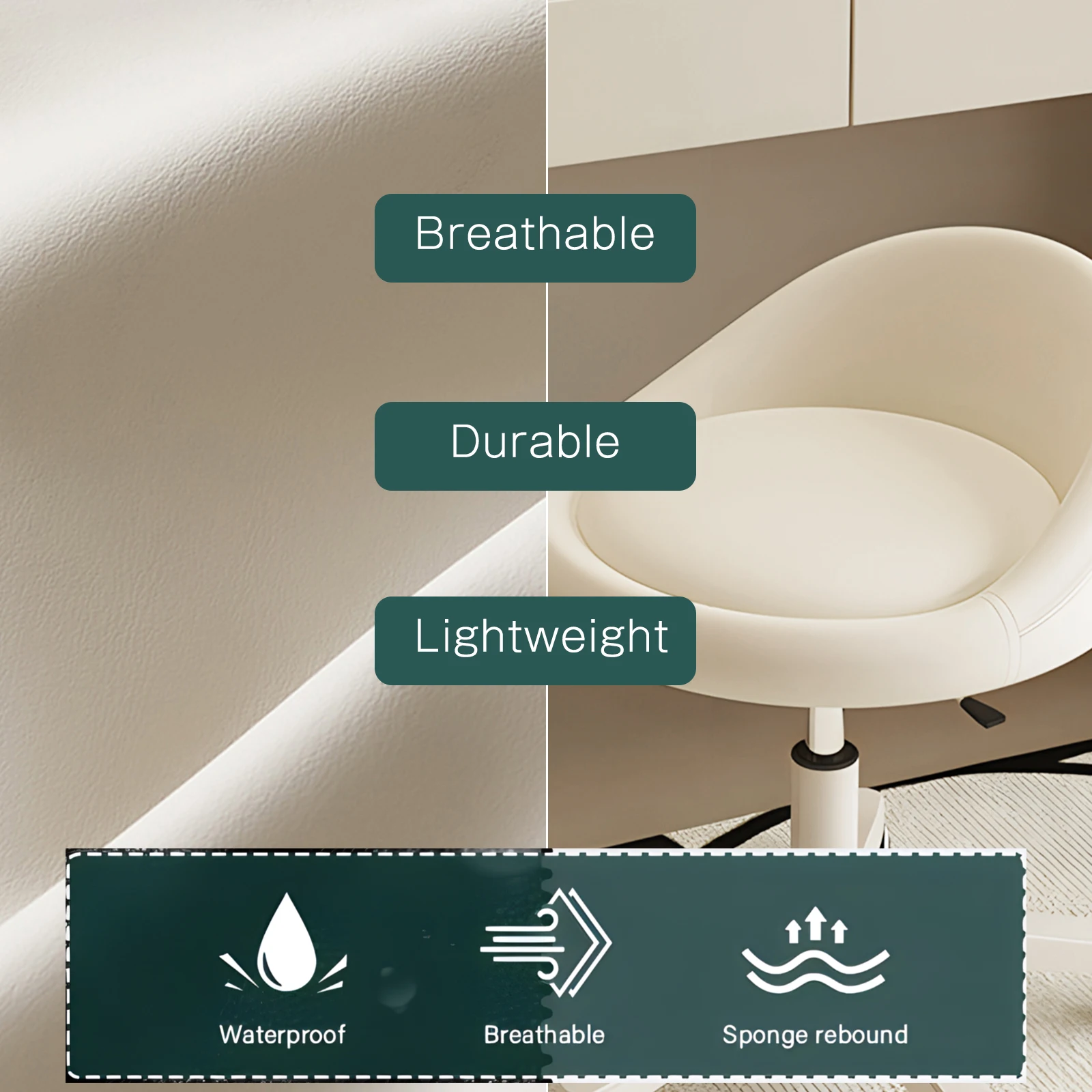 مقعد دوار لصالونات التجميل الهيدروليكية مع مسند ظهر منخفض - كرسي دوار قابل للتعديل للمنتجعات الصحية أو المتجر أو الصالونات أو التدليك أو الطبية