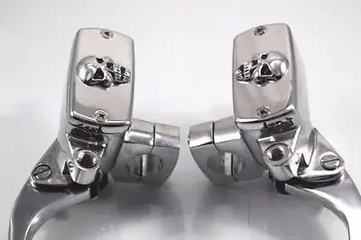 

Хромированный череп 7/8 "22 мм руль резервуар тормозной рычаг сцепления мотоцикл на заказ