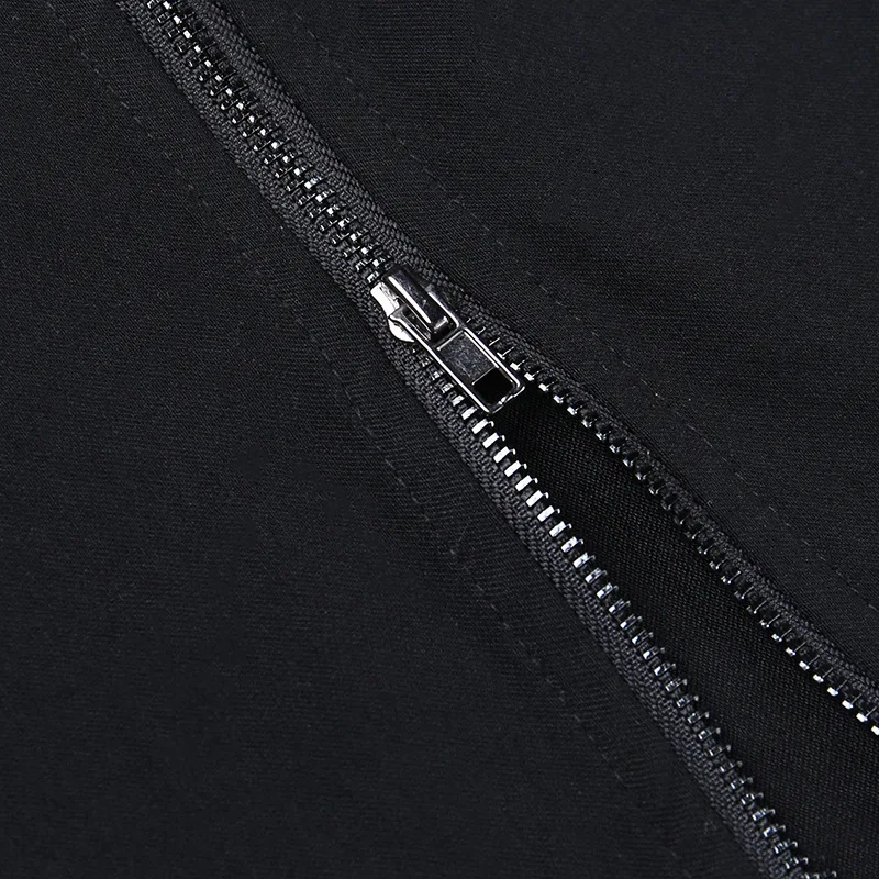 Goth Dark Gothic Split A-Line Skirts Double-Sided Zipper Slits 90s Streetwear Women Mall Gothic Dropped Mini Skirt Zip Edgy
