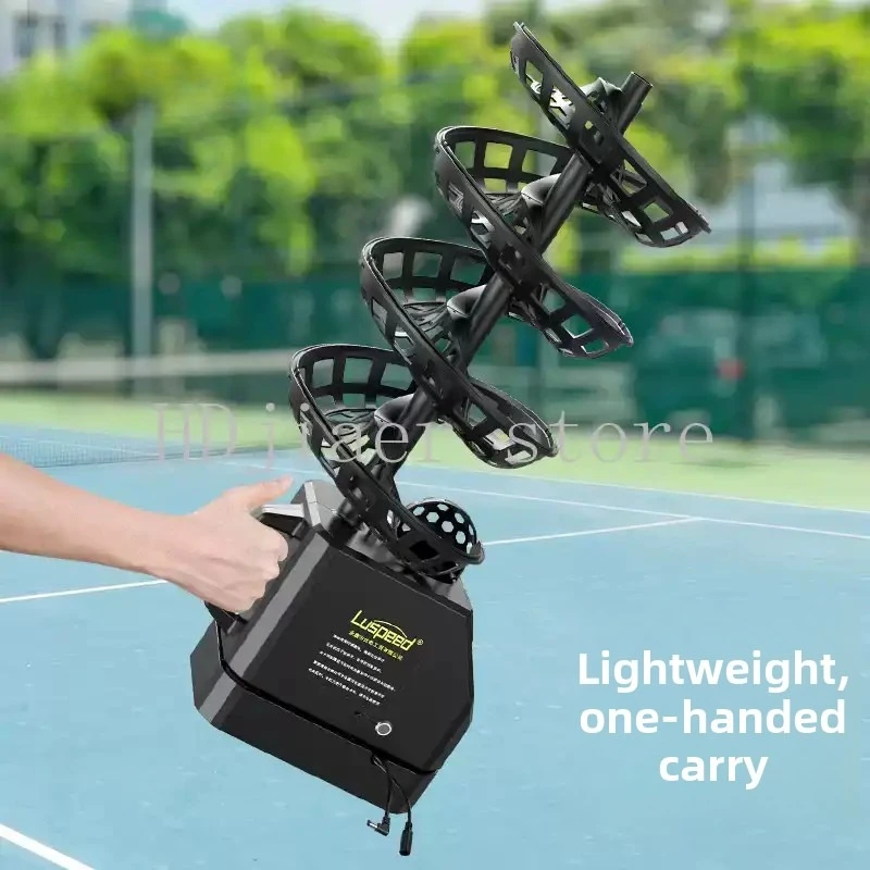 

Tennis Pickleball Serve Machine - Remote Control Trainer with Single Belt, Catch Net, Universal Ball Thrower