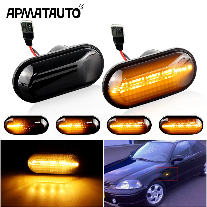 2x Canbus LED Front Fender Side Marker Lights For Honda Civic Prelude CRX S2000 OEM:33801S2AJ02,33851S2AJ02,33801S2A023