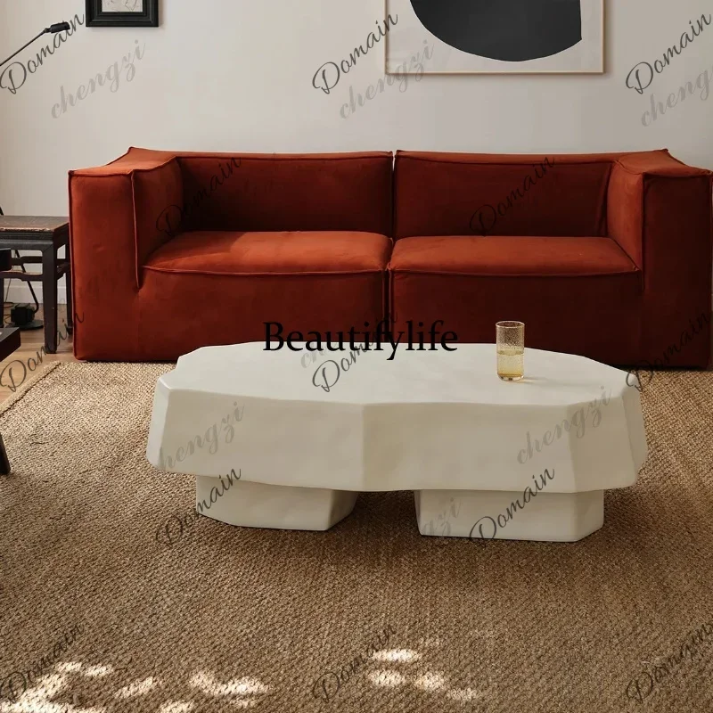 OHX Coffee table fiberglass irregular niche, living room medieval homestay decoration