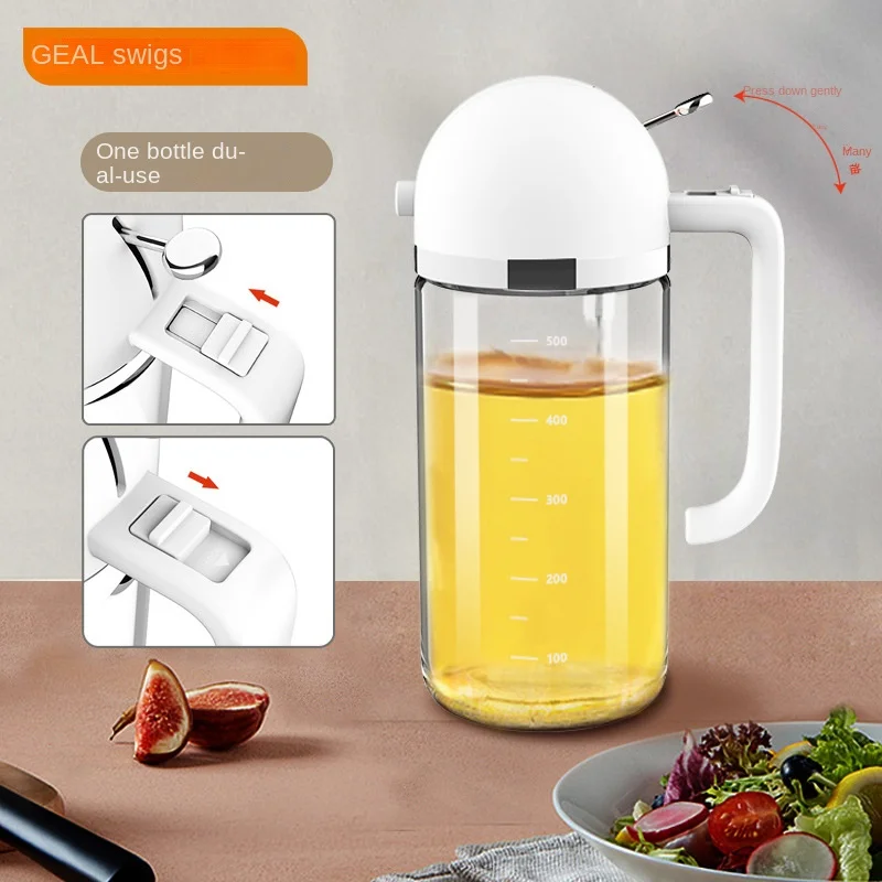 

Multi-functional Dual-use Oil Pot Household Kitchen Tools Pour Soy Sauce Vinegar Cooking Wine Pot Two-in-one Oil Spray Bottle