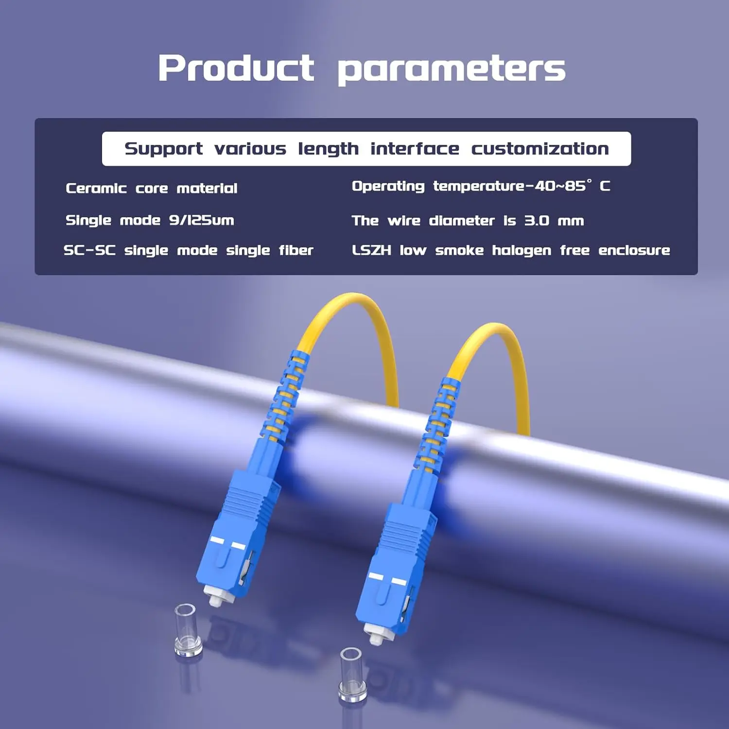 SC UPC to SC APC Fiber Optical Patch Cable Single mode Simplex 3.0mm 9/125um LSZH OS2 Fiber Optic Cord 1m/3m/5m/10/15m/30m