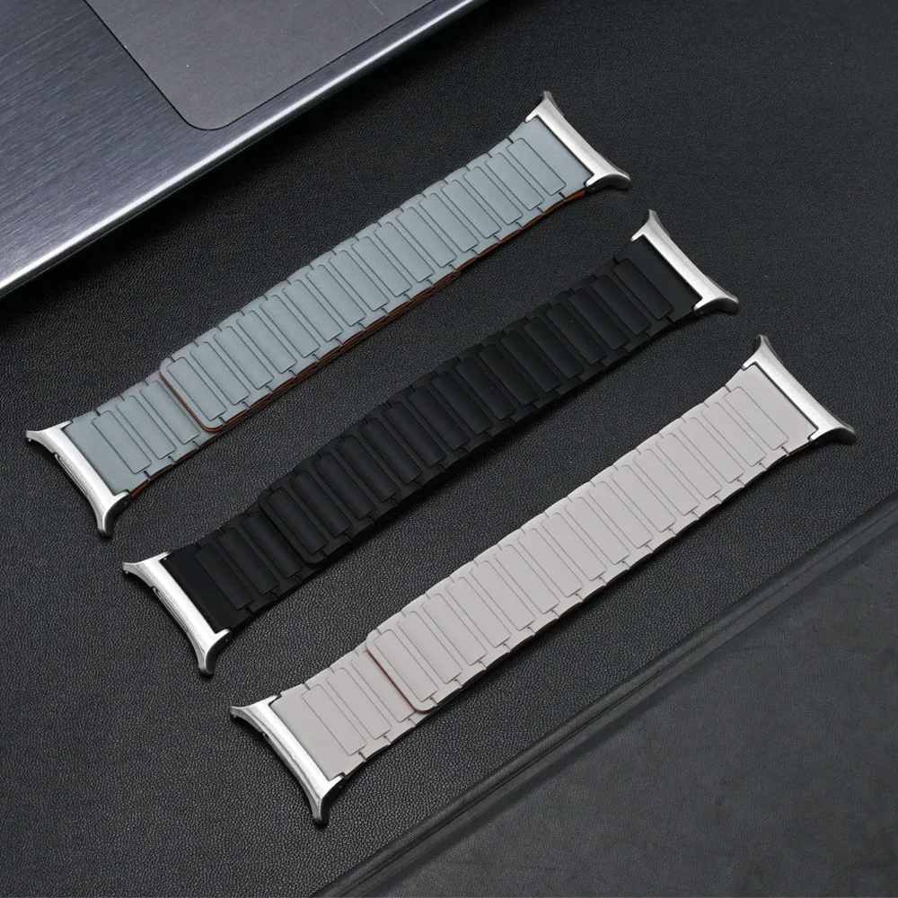 Correa de silicona para Samsung Galaxy Watch 7 Ultra, banda de 47MM con extremo curvo, sin huecos, para hombre