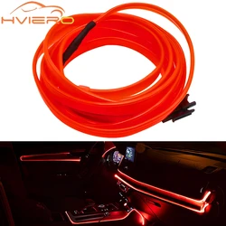 1X 1M/2M/3M/5M Car Interior Atmosphere Red Lamp Welcome Light Door Lights Autos LED Strip Wire Rope Tube Line USB Cigarette Neon