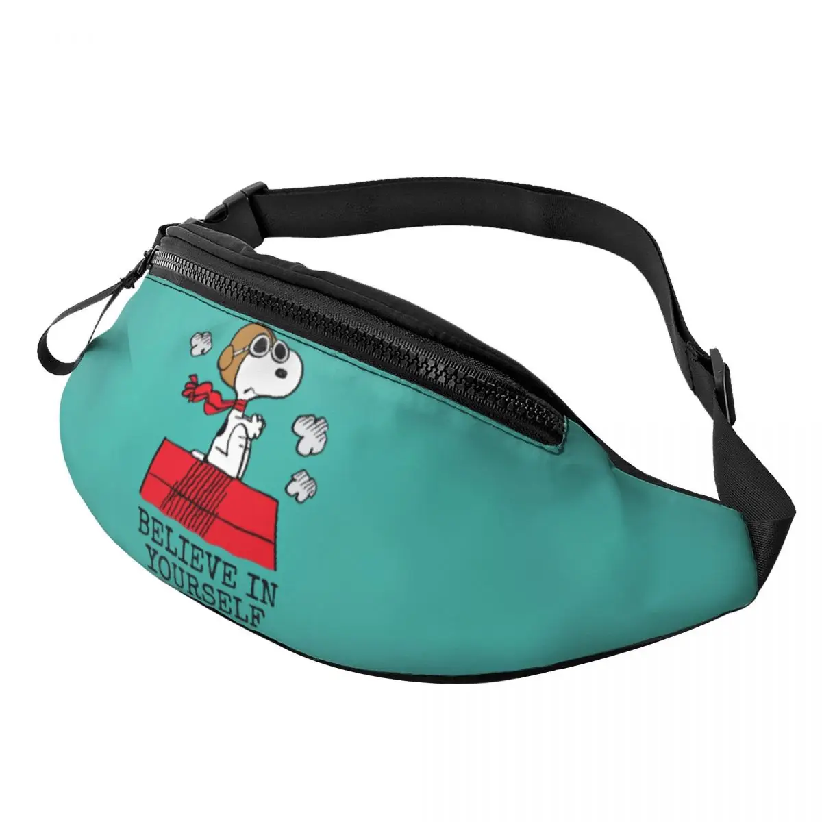 Custom Fashion S-Snoopys The Flying Ace Fanny Pack for Traveling Men Women Dog Crossbody Waist Bag Phone Money Pouch