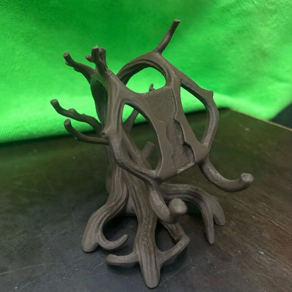 3D Printed Tree Root Phone Stand Curved Branch Minimalist Desk Phone Holder Decorative Base Nature Inspired Photo Card Holder