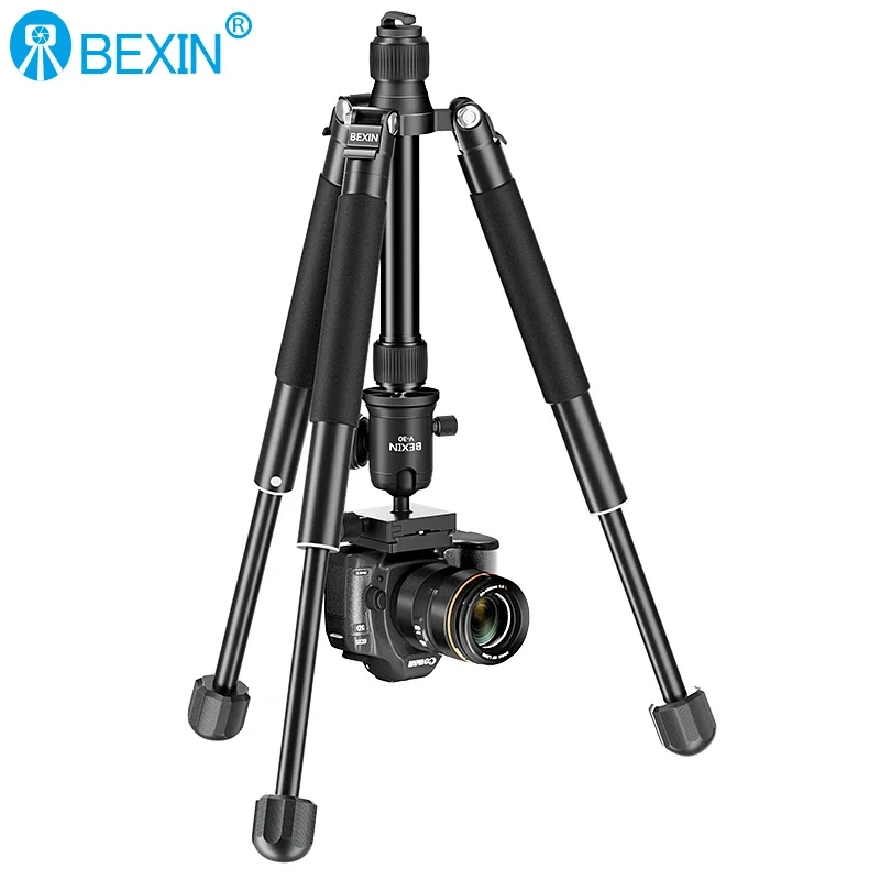 BEXIN MS27 150cm Aluminum Alloy Camera Tripod Stand Light Portable Travel Fast Flip Lock Tripod with Ball Head for DSLR Cameras