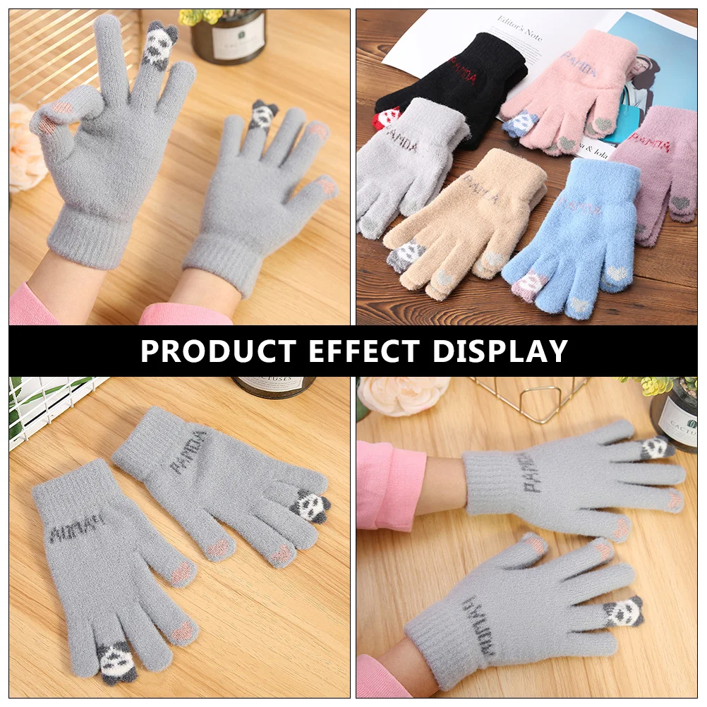 

1Pair Warm Hand Gloves for Women Winter Knit Gloves Soft Elastic Comfortable Touch Screen Capable Ideal for Cold Weather Use