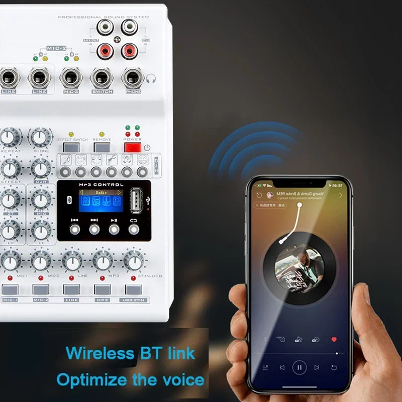 

Dj Controller/audio Console Mixer Kit MIC USB Sound Card With Studio UHF Wireless Mic DJ Mixer Multi Channel Equipment Bundle