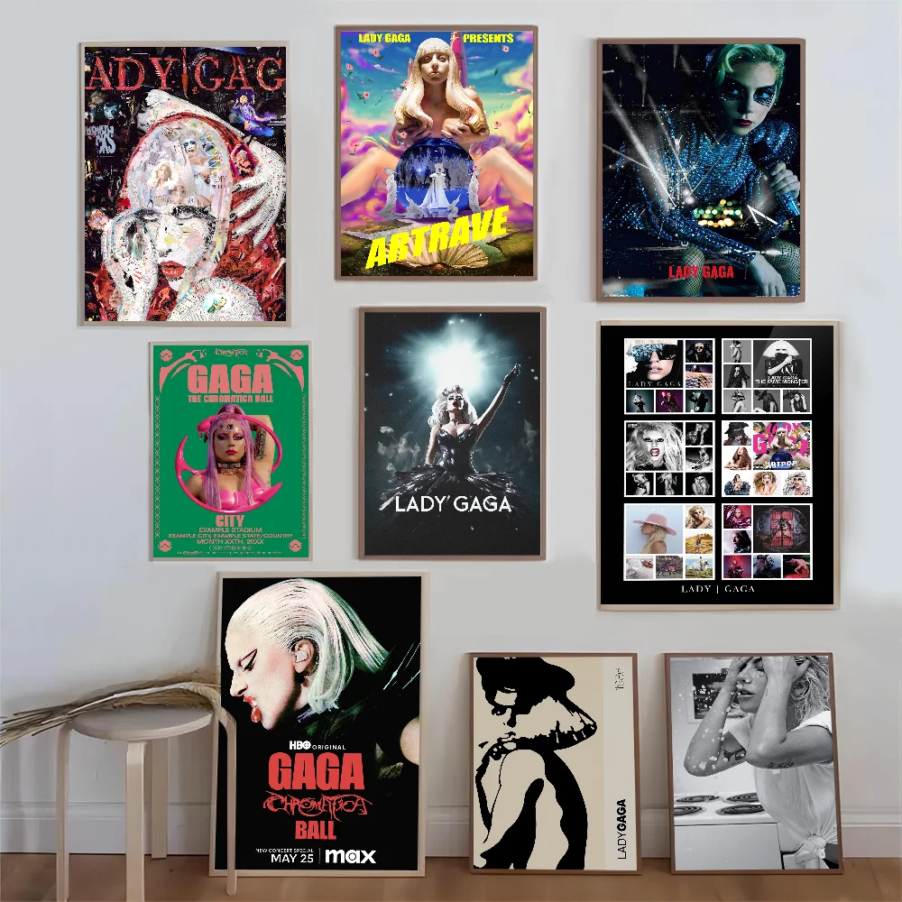 

Lady Gaga Singer Whitepaper Poster HD Quality Poster Wall Art Painting Study Room Wall Decor