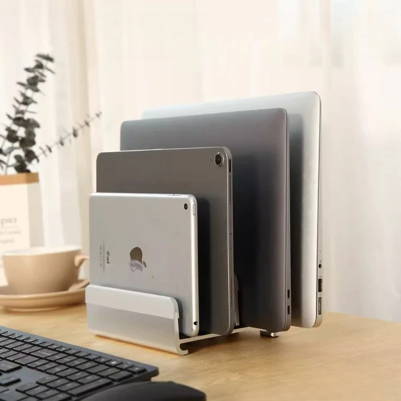 Adjustable Multi-Slot Vertical Laptop Stand Aluminum Desktop for IPad Holder Universal Storage Organizer Multi-slot Tablet Dock