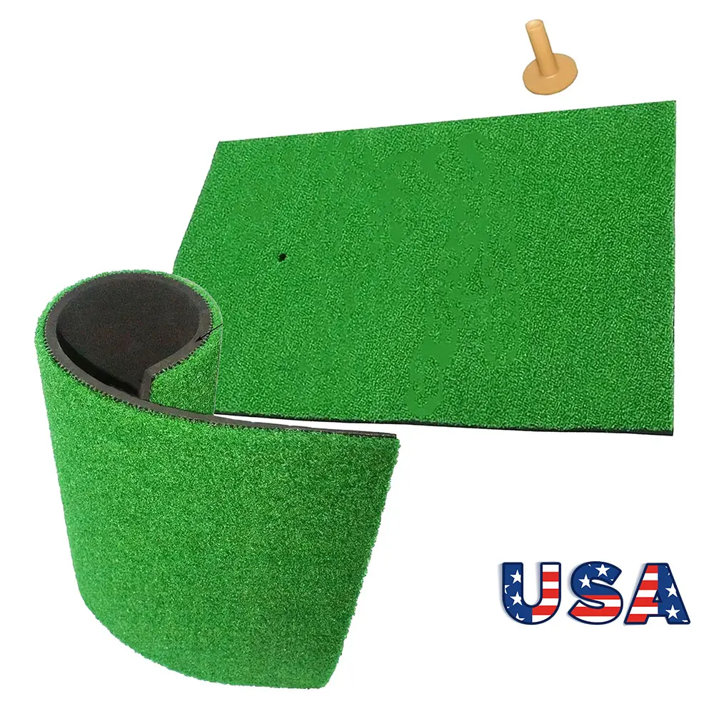 

Домашний тренировочный коврик для гольфа с ти-пойнтами – портативный мини-коврик для тренировок в помещении с искусственным газоном, тренировочный коврик для отработки ударов для гольфистов всех уровней