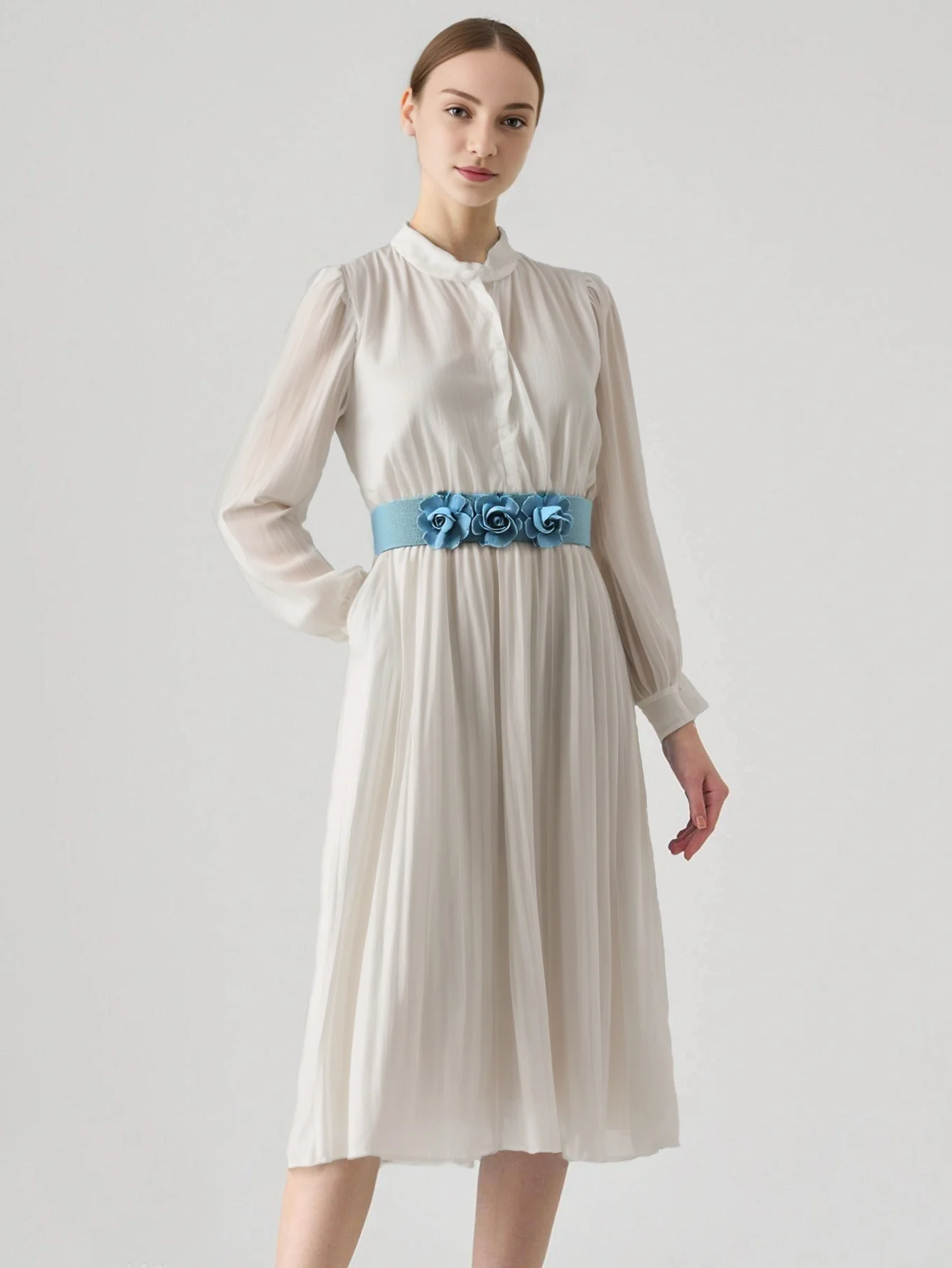 2025 damski szeroki elastyczny pasek w stylu europejskim i amerykańskim z dużym ozdobnym paskiem w kształcie róży