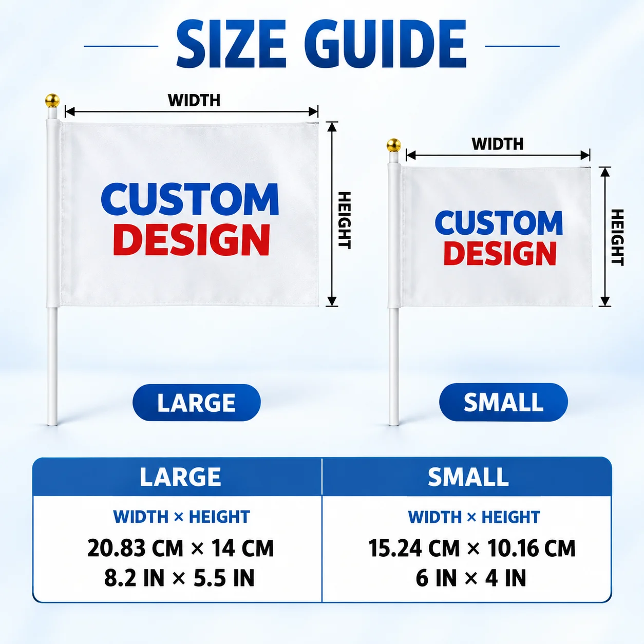 Custom Handheld Flag Mini Flag Personalized Small Flags with Photo Text Logo Customizable Miniature Stick Flags Banner for Parad