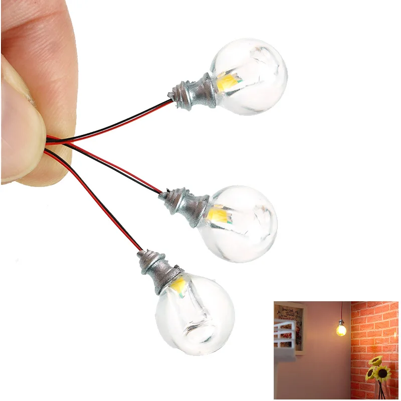 HO Scale Micro LED Bulb Model Mini Light 1:87 1:100 1:150 for Building Landscape Lighting Model Making Material Diorama 10pcs