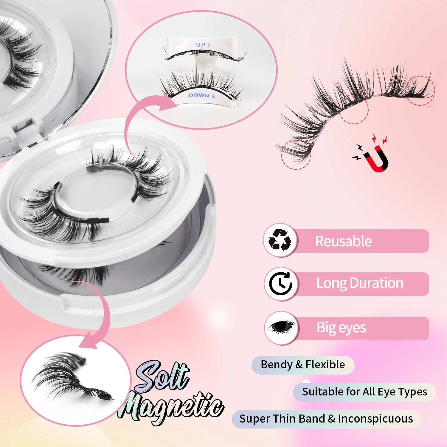 2 Çift Manyetik Kirpik, Manyet - Eyelash Extension Glue For Sensitive Eyes incelemesi ve fiyatı