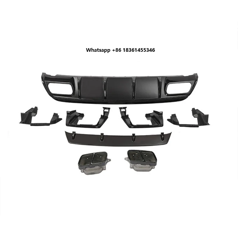 For A45 A-Class W176 2013 Hot Selling Car Accessories High Quality Gloss Black Plastic Rear Lip With Tail Pipes