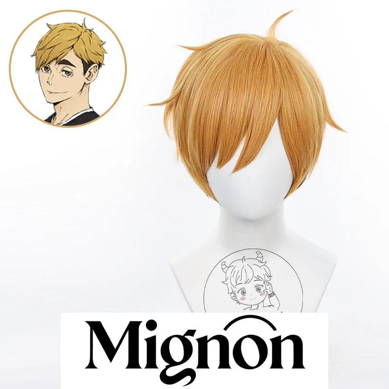 Haikyuu!! Miya Osamu cosplay wig short hair youth fluffy top Halloween gift