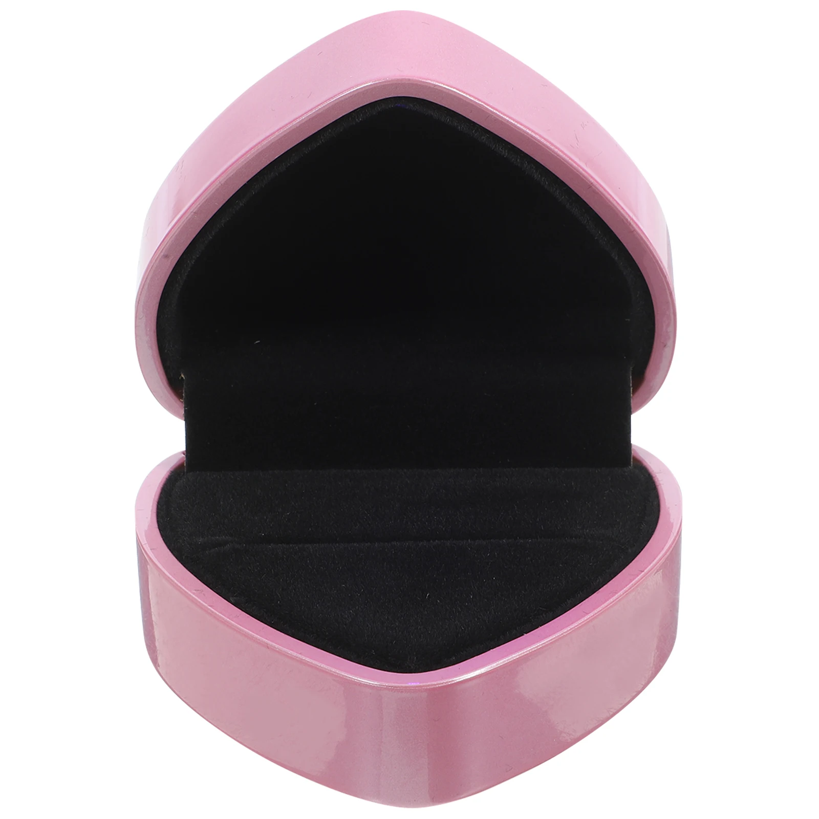 

LED Heart Ring Box Heart-shaped Wedding Ceremony Storage Jewelry Display Box for Rings Earrings Holder Portable