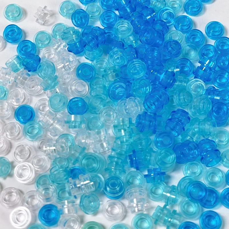 100 pezzi trasparenti sei colori pixel mattoni compatibili MOC Building Block spiaggia sabbiosa parti accessori fai da te compleanno per bambini