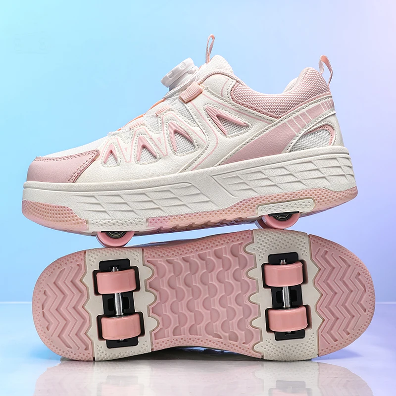 

Роликовые коньки для девочек, четырехколесные съемные роликовые туфли, детские спортивные туфли на открытом воздухе, износостойкие развлекательные туфли на колесах для детей