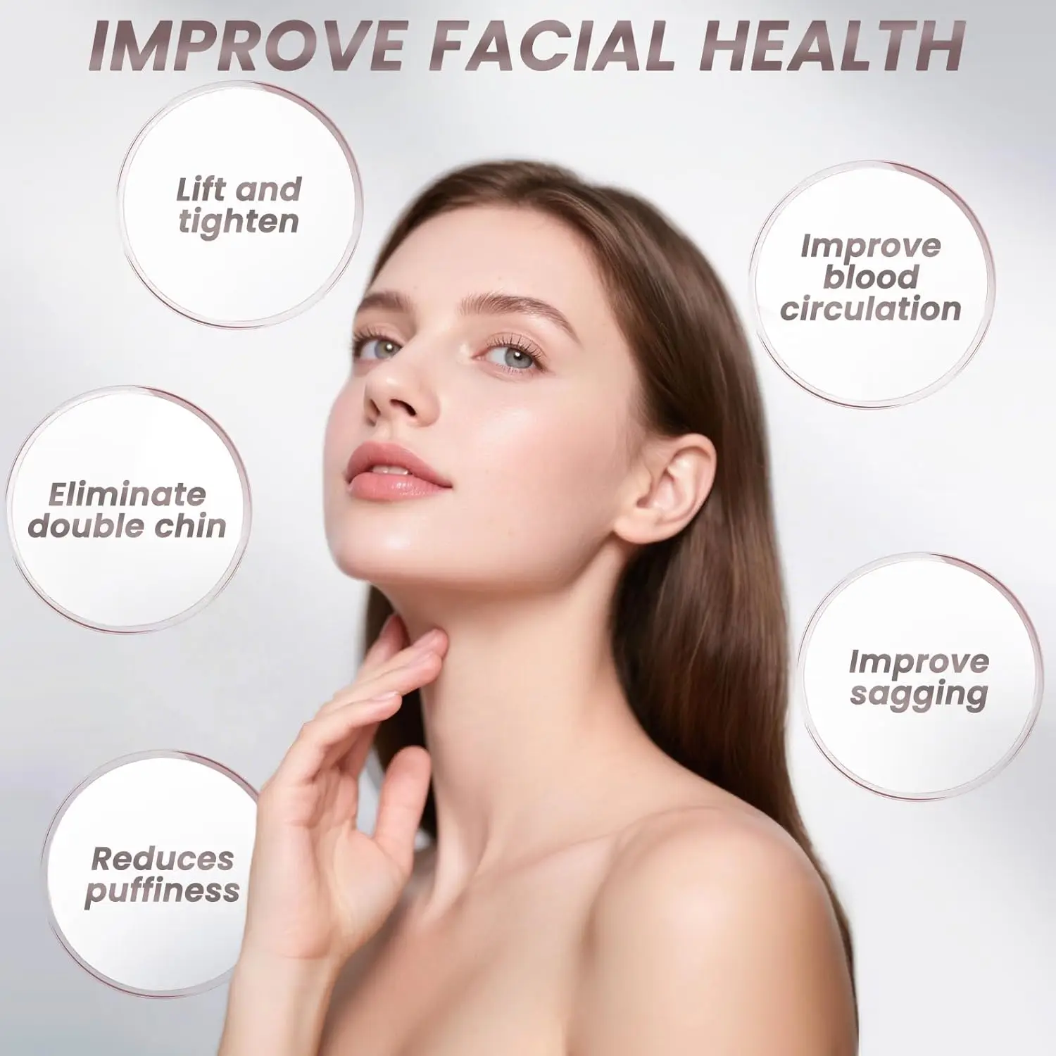 Brosse pour le visage, Contour lymphatique, brossage à sec, masseur de Drainage lymphatique pour le visage, menton, ligne de mâchoire, outil de sculpture de beauté