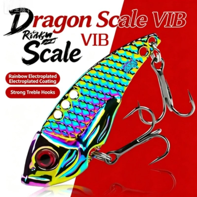 1Pcs Metal VIB Lure Rainbow Dragon Scale Simulation Bait High Frequency Vibration Long Cast 3g 5g 7g 10g 15g 20g Fishing Lure