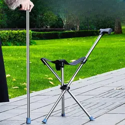 New Multifunction Trekking Stick Practical Supports Outdoor Chair Design Walking, for Mountaineering Hiking Seniors Traveling