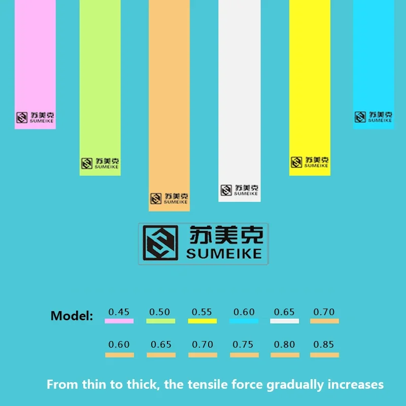 スリングショット用フラットラバーバンド,伸縮性,耐性,耐久性,6色,0.4-0.7mm