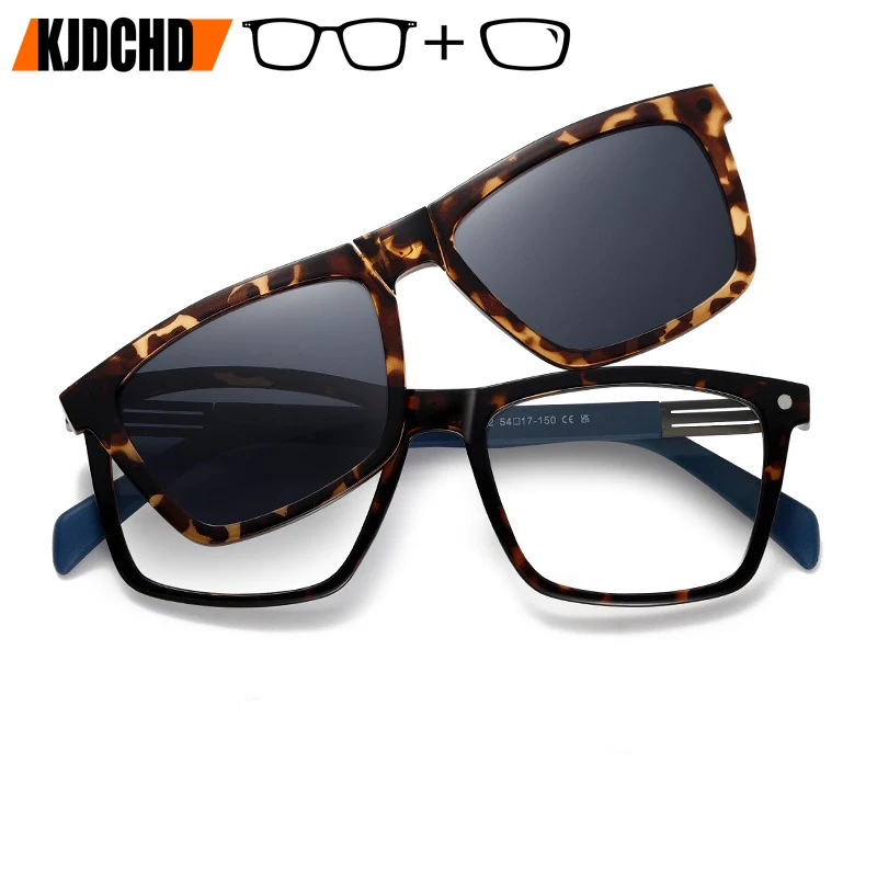 KJDCHD Magnet Clip Prescription Glasses Women Men Driving Polarized Sunglasses Anti Blue Light Myopia  Progressive Eyeglasses