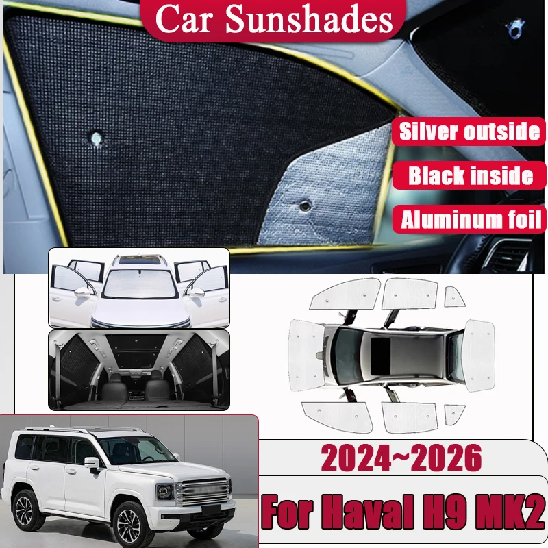 

For Haval H9 MK2 2024 2025 2026 Car Heat Insulation Full Coverage Sunshade Side Window Visor Anti-UV Privacy Blocks Accessories