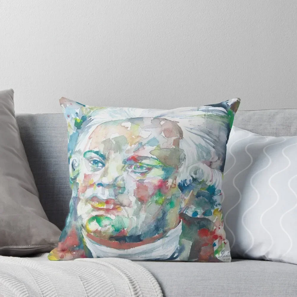 GEORGES DANTON watercolor portrait Throw Pillow Sofa Cover Custom Cushion pillow