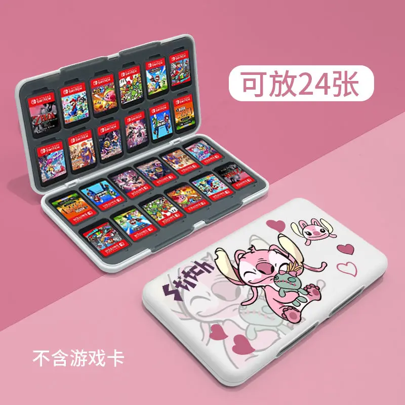 Disney Stitch 24 in 1 Game Card Case Holder for Nintendo Switch Magnetic Cartridge Box for Switch Oled Game Card Box Accessories