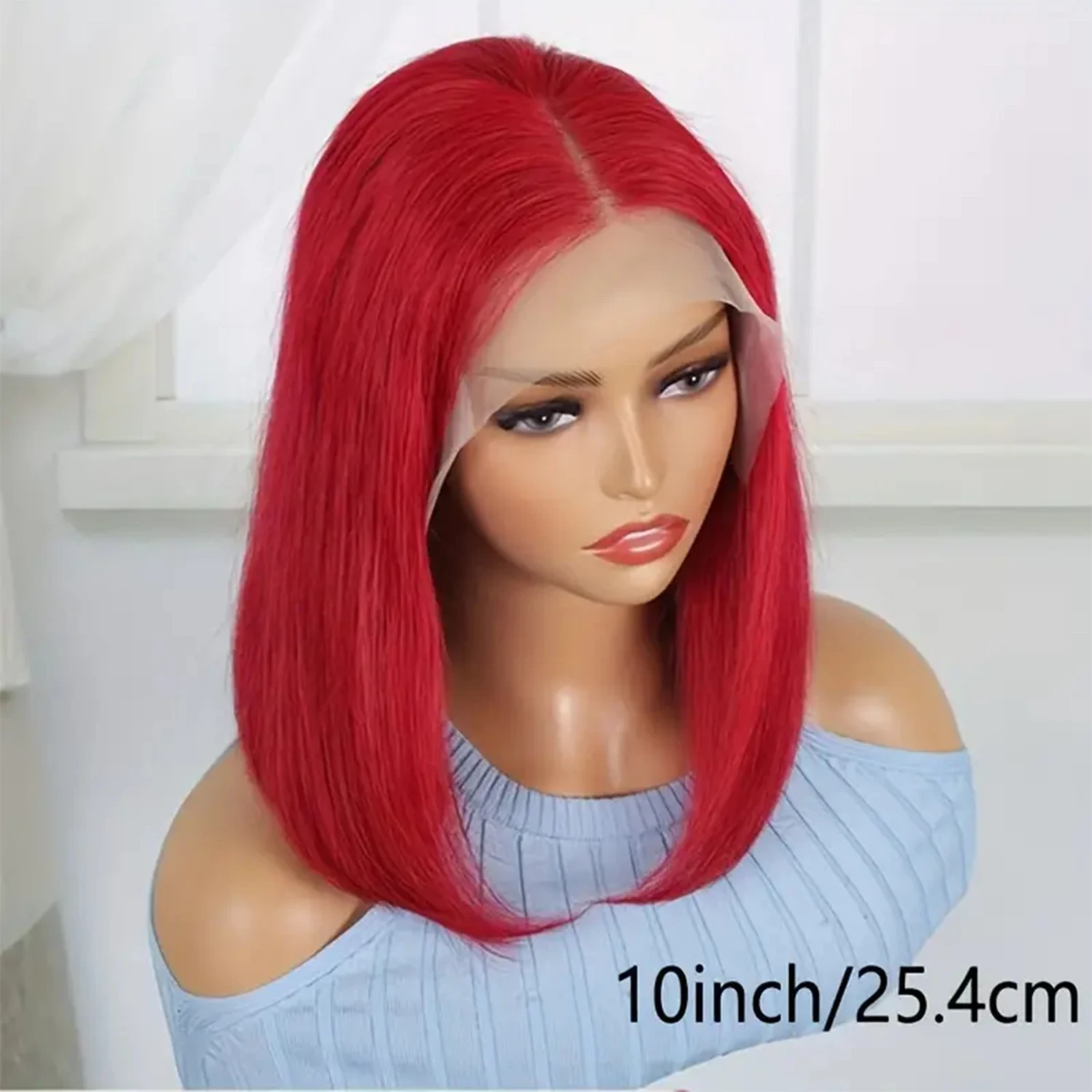 Straight Short Bob Lace Wig Pre Plucked With Baby Hair 13X4 Transparent Lace Wig Real Brazilian Human Hair For Black Women