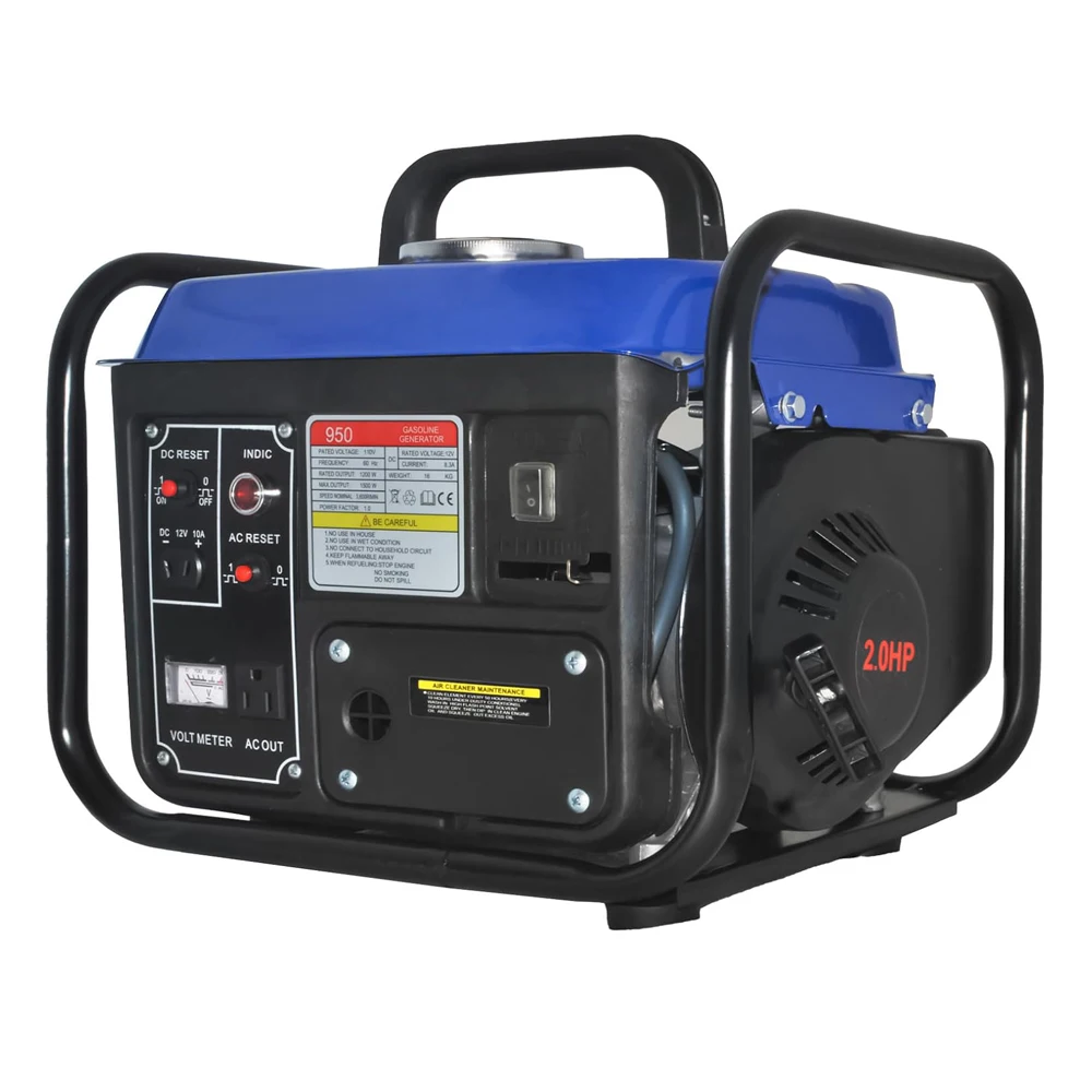 1200W Portable Gas Powered Generator Ultralight 35.3lbs 2-Stroke Single Cylinder 950W Rated Output 110V AC & 12V/8.3A DC Power