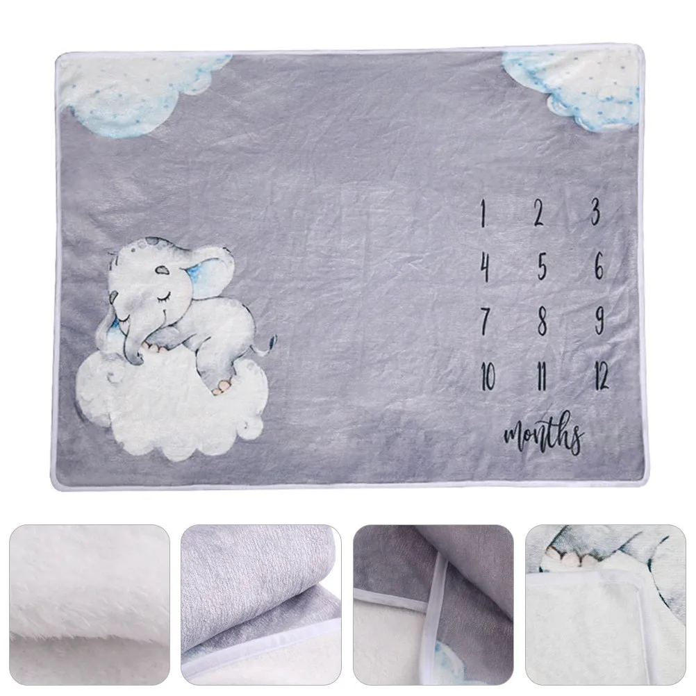 1Pcs Baby Monthly Blanket Premium Flannel Skin-Friendly Breathable Photo Prop for 0-12 Months Milestone Photos Memory Keepsake
